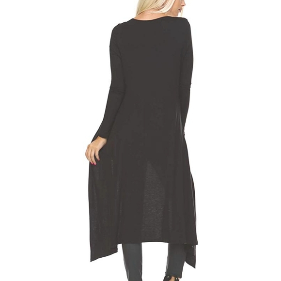 NEW Black Duster Cardigan Sz Medium Long Sleeve - Picture 3 of 5